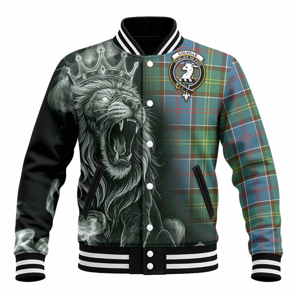 Colville Tartan Baseball Jacket Roaring Lion Heritage