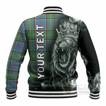 Colville Tartan Baseball Jacket Roaring Lion Heritage