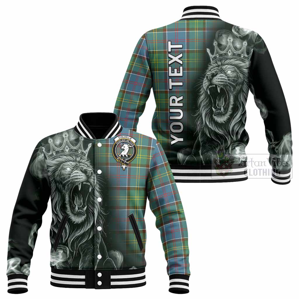 Colville Tartan Baseball Jacket Roaring Lion Heritage