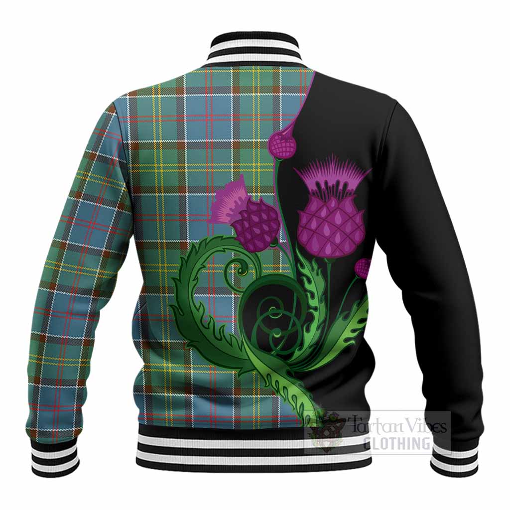 Colville Tartan Baseball Jacket Traditional Scottish Thistle