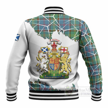 Colville Tartan Baseball Jacket with Family Crest and Lion Rampant Grunge Style