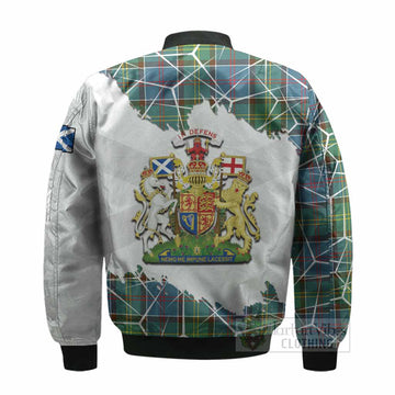 Colville Tartan Bomber Jacket with Family Crest and Lion Rampant Grunge Style