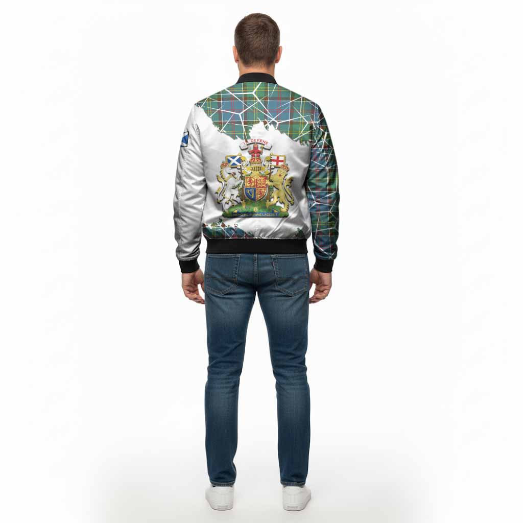Colville Tartan Bomber Jacket with Family Crest and Lion Rampant Grunge Style