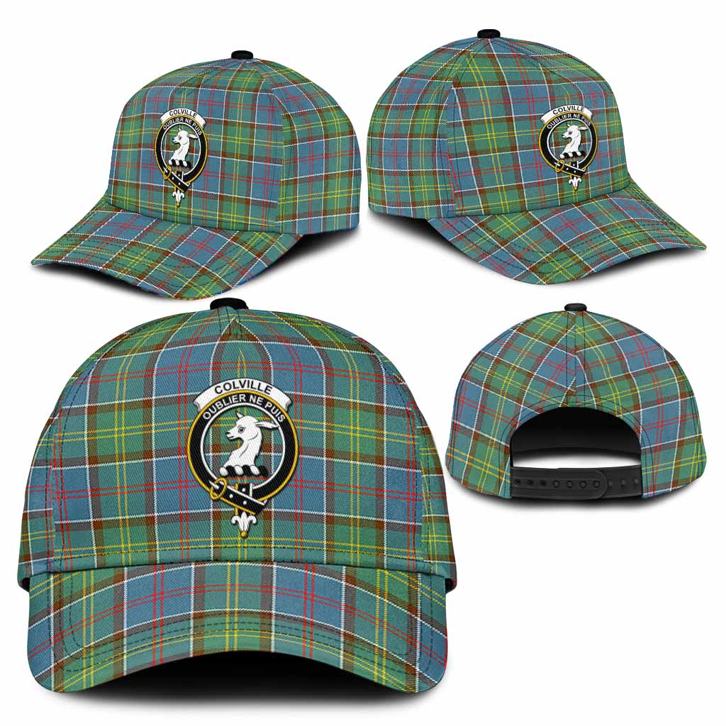 Colville Tartan Classic Cap with Family Crest