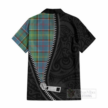 Colville Tartan Cotton Hawaiian Shirt New Zealand Pattern Unique Zipper Stylized