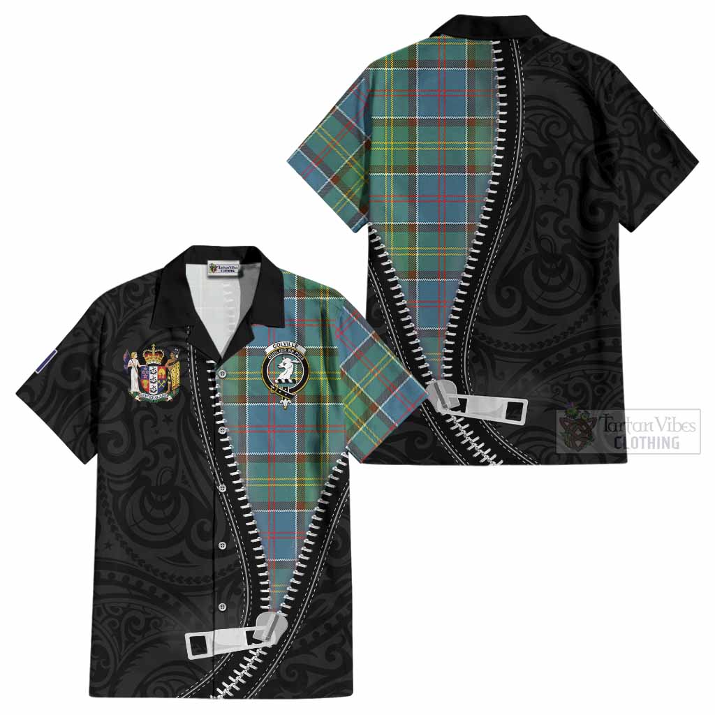 Colville Tartan Cotton Hawaiian Shirt New Zealand Pattern Unique Zipper Stylized