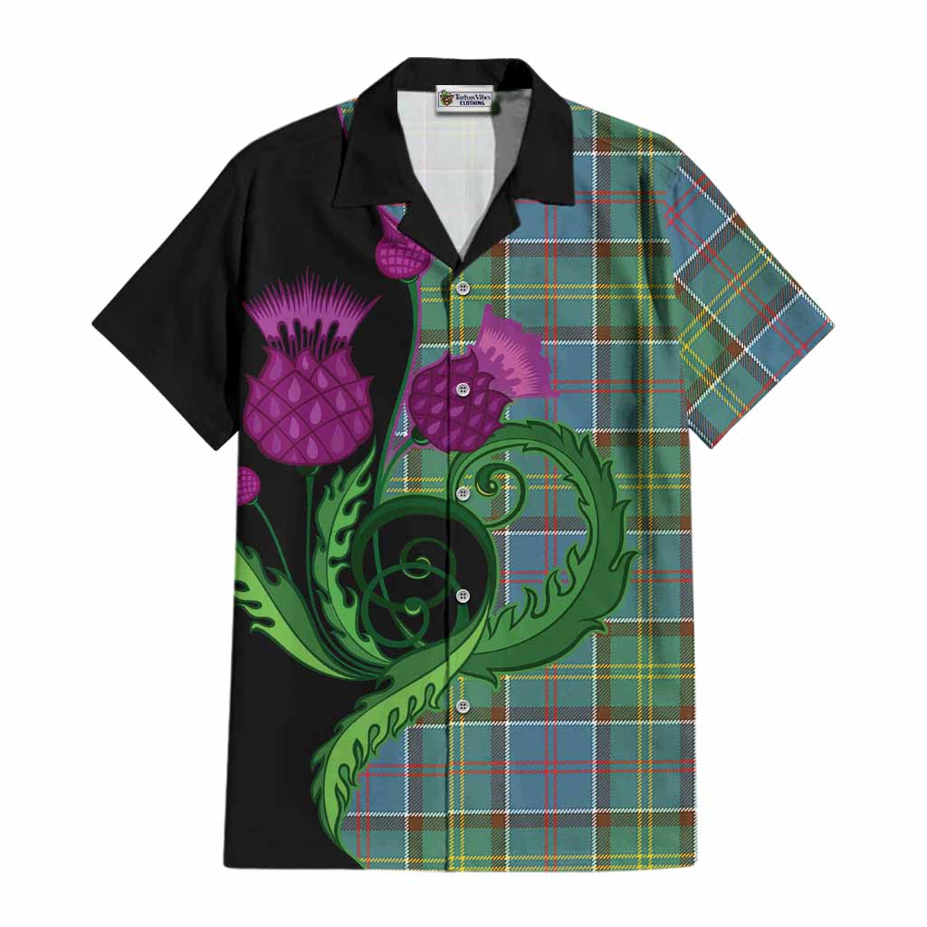 Colville Tartan Cotton Hawaiian Shirt Traditional Scottish Thistle