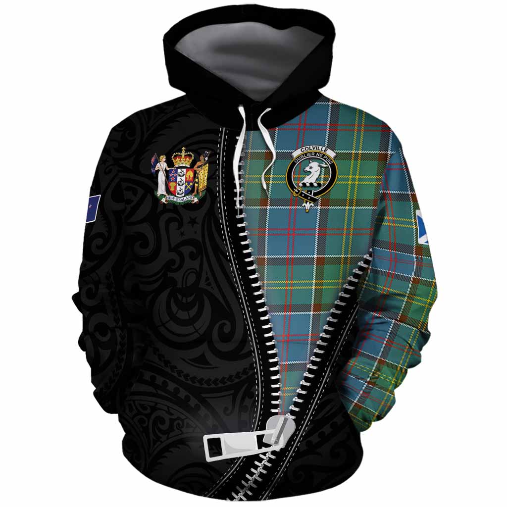Colville Tartan Cotton Hoodie New Zealand Pattern Unique Zipper Stylized