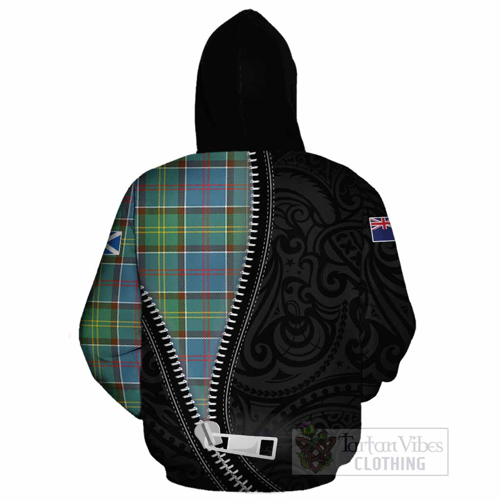 Colville Tartan Cotton Hoodie New Zealand Pattern Unique Zipper Stylized