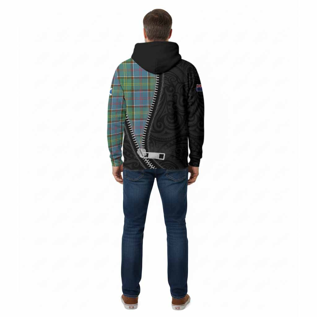 Colville Tartan Cotton Hoodie New Zealand Pattern Unique Zipper Stylized