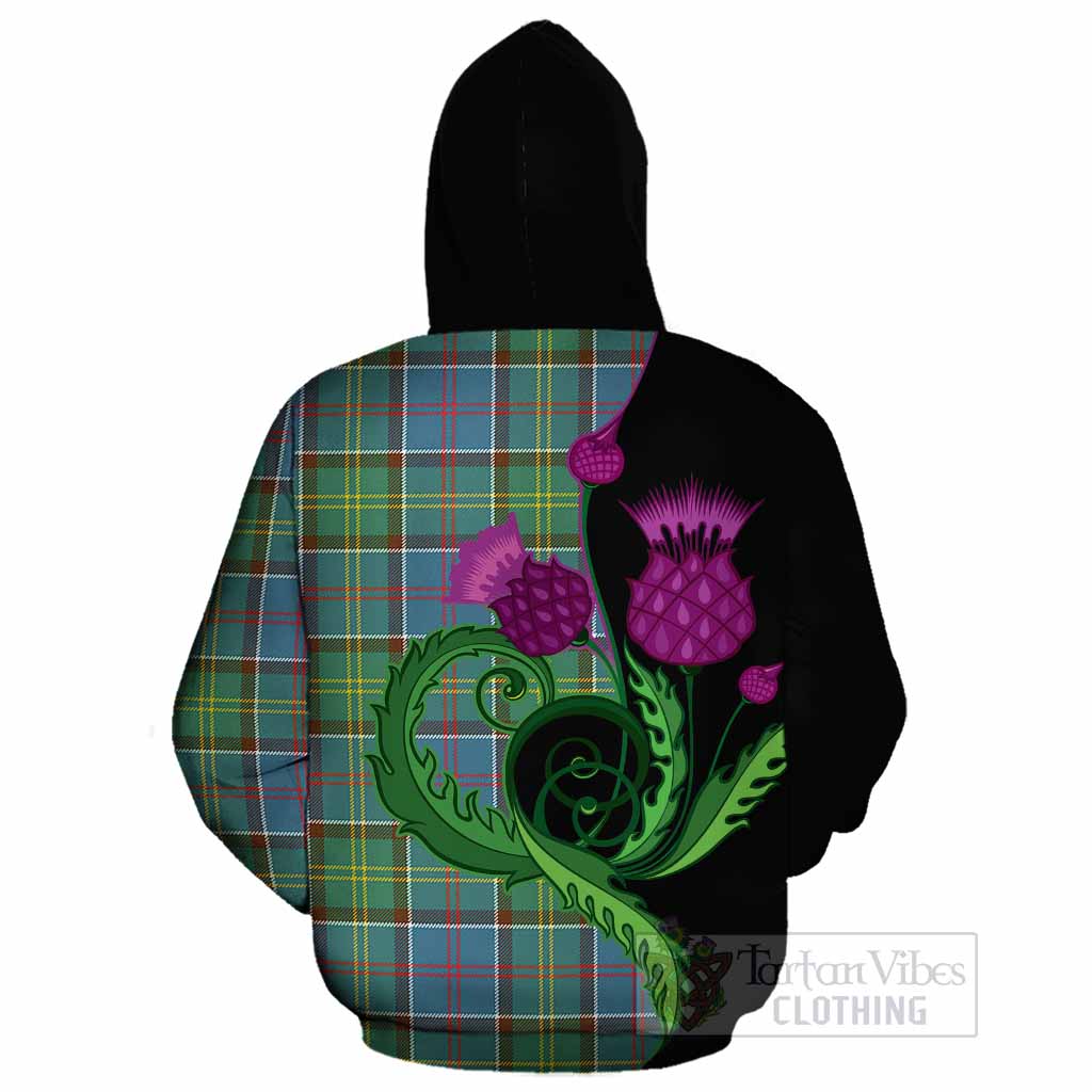 Colville Tartan Cotton Hoodie Traditional Scottish Thistle
