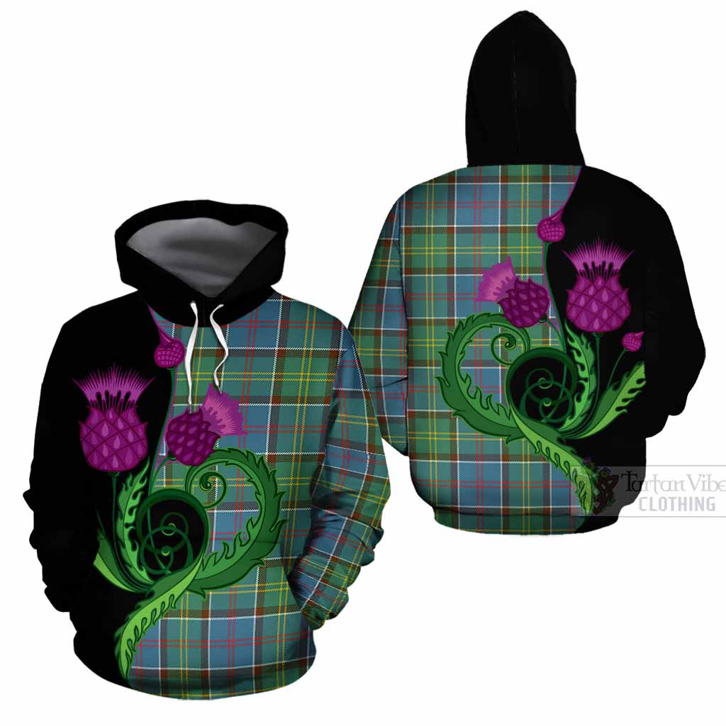 Colville Tartan Cotton Hoodie Traditional Scottish Thistle