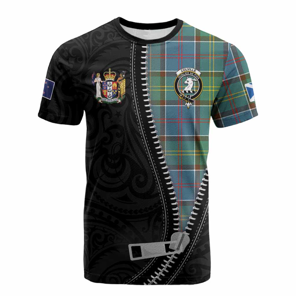 Colville Tartan Cotton T-shirt New Zealand Pattern Unique Zipper Stylized