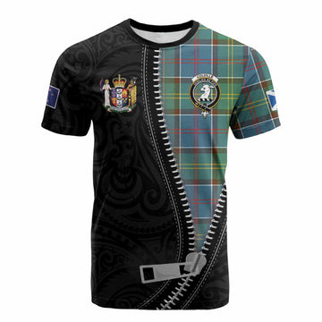 Colville Tartan Cotton T-shirt New Zealand Pattern Unique Zipper Stylized