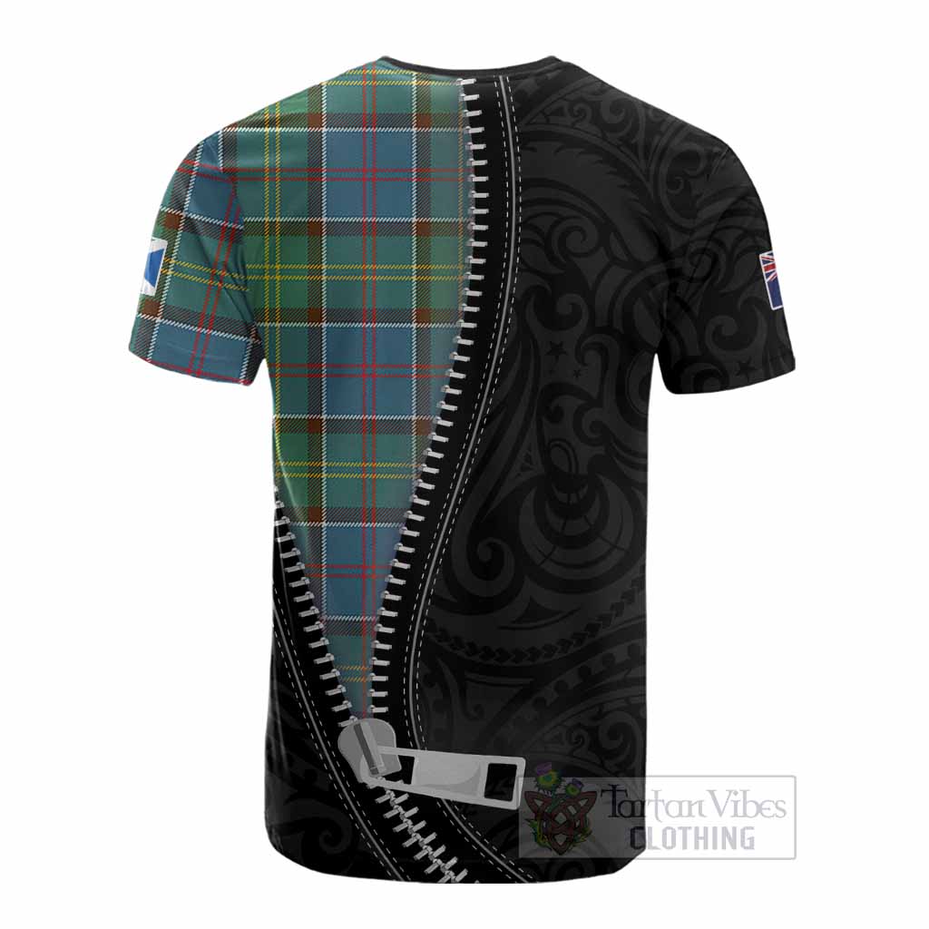 Colville Tartan Cotton T-shirt New Zealand Pattern Unique Zipper Stylized