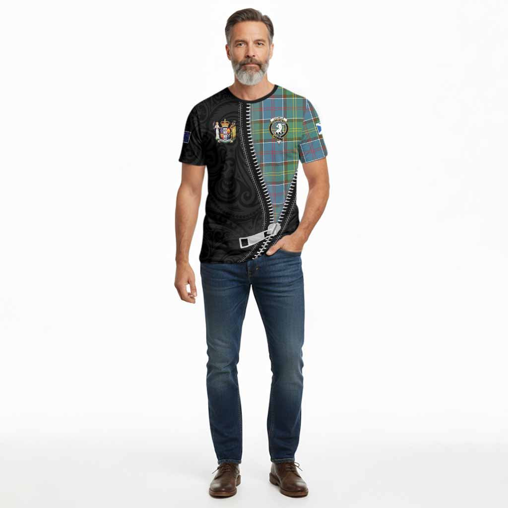 Colville Tartan Cotton T-shirt New Zealand Pattern Unique Zipper Stylized