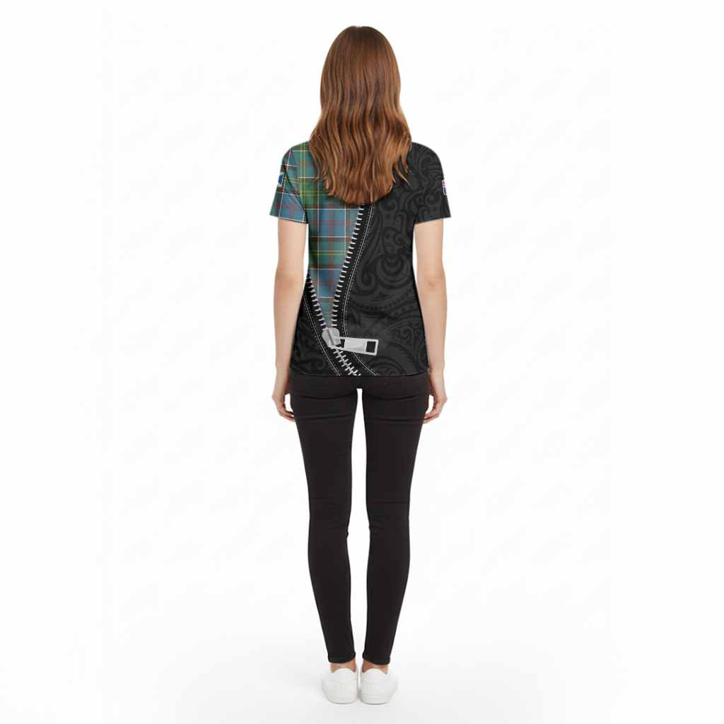 Colville Tartan Cotton T-shirt New Zealand Pattern Unique Zipper Stylized