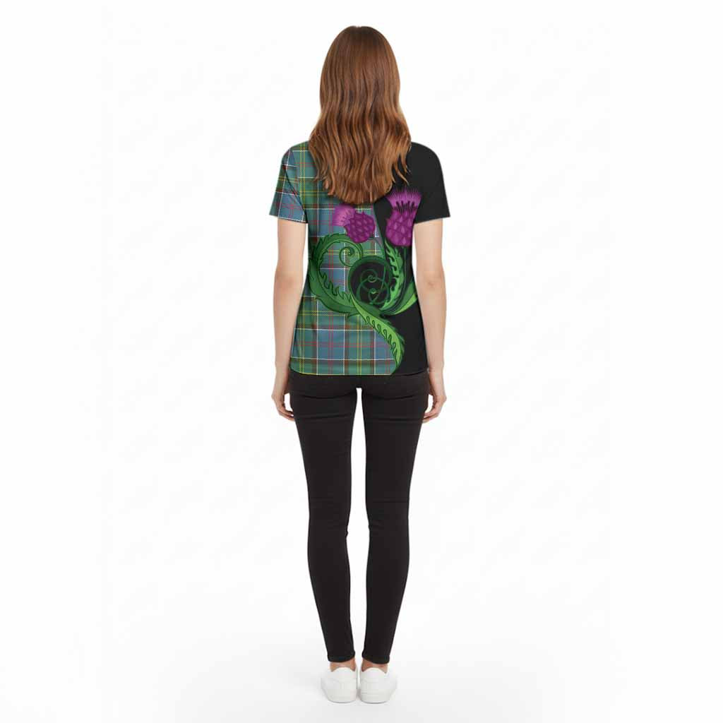 Colville Tartan Cotton T-shirt Traditional Scottish Thistle