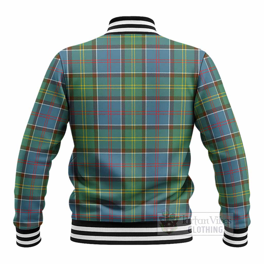 Colville Tartan Crest Baseball Jacket Ferocious Lion Style