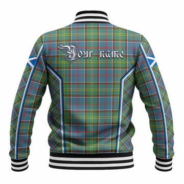 Colville Tartan Crest Baseball Jacket Scotland Coat of Arm Flag Style - Tartan Vibes Clothing