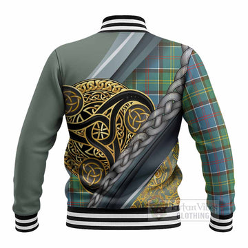 Colville Tartan Crest Baseball Jacket Scottish Triskele Celtic
