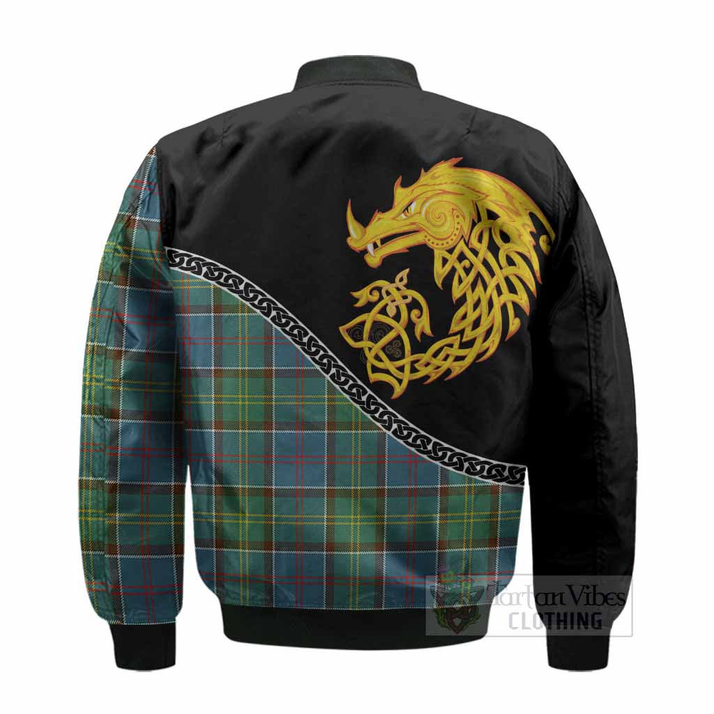 Colville Tartan Crest Bomber Jacket Legendary Dragon Knot Half Style