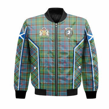 Colville Tartan Crest Bomber Jacket Scotland Coat of Arm Flag Style - Tartan Vibes Clothing