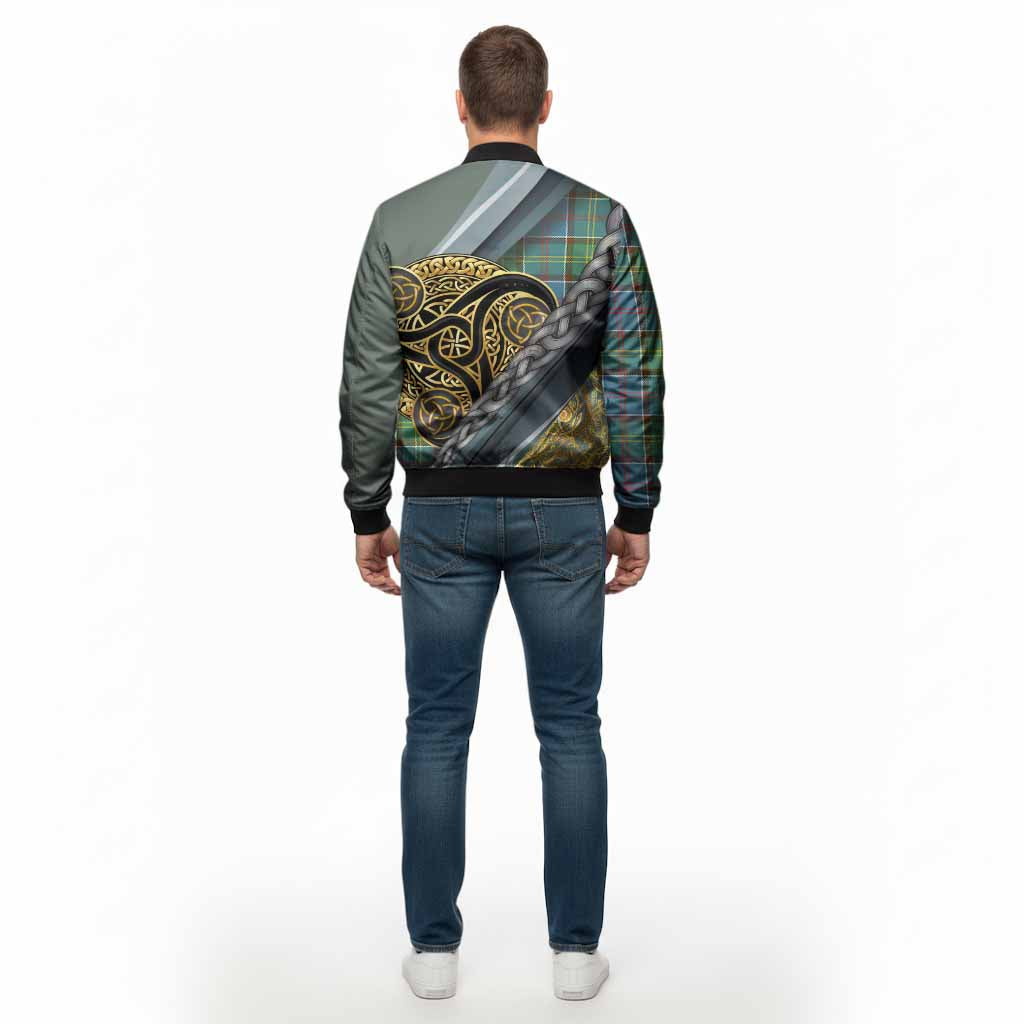 Colville Tartan Crest Bomber Jacket Scottish Triskele Celtic