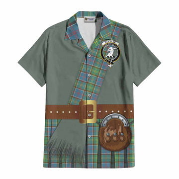 Colville Tartan Crest Cotton Hawaiian Shirt Kilt Costume Style