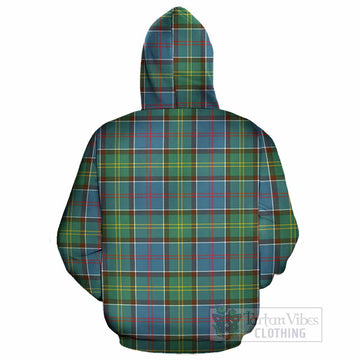 Colville Tartan Crest Cotton Hoodie Ferocious Lion Style