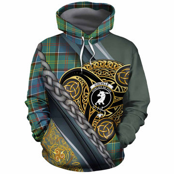 Colville Tartan Crest Cotton Hoodie Scottish Triskele Celtic