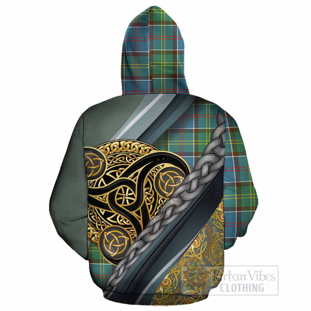 Colville Tartan Crest Cotton Hoodie Scottish Triskele Celtic