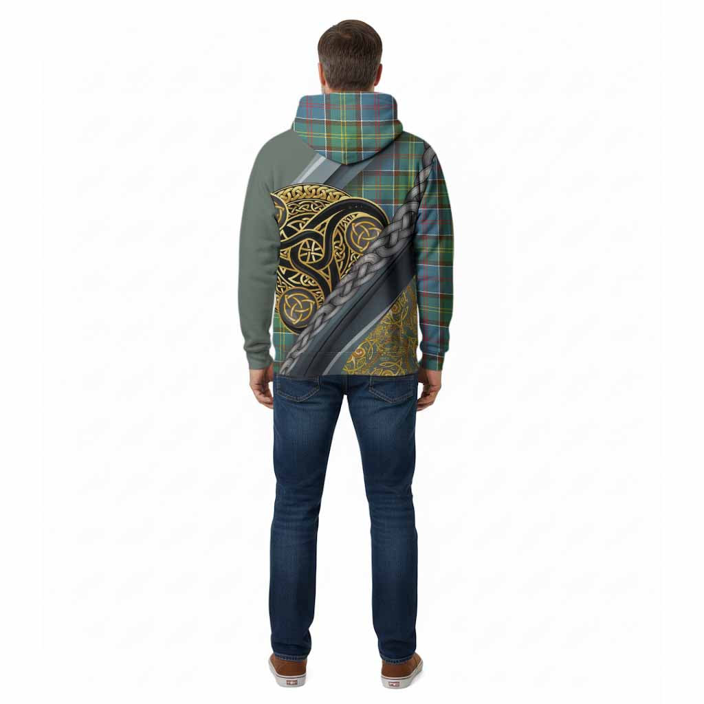 Colville Tartan Crest Cotton Hoodie Scottish Triskele Celtic