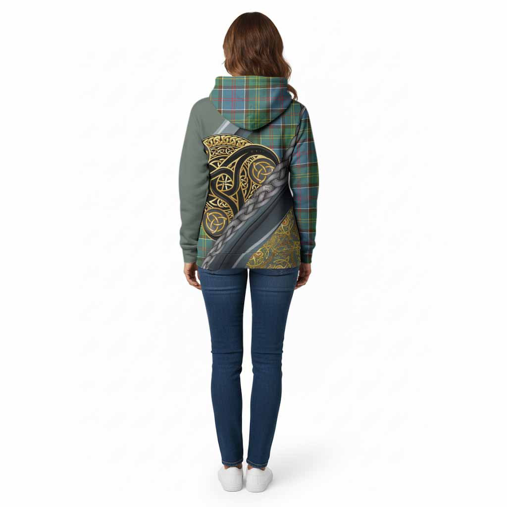 Colville Tartan Crest Cotton Hoodie Scottish Triskele Celtic