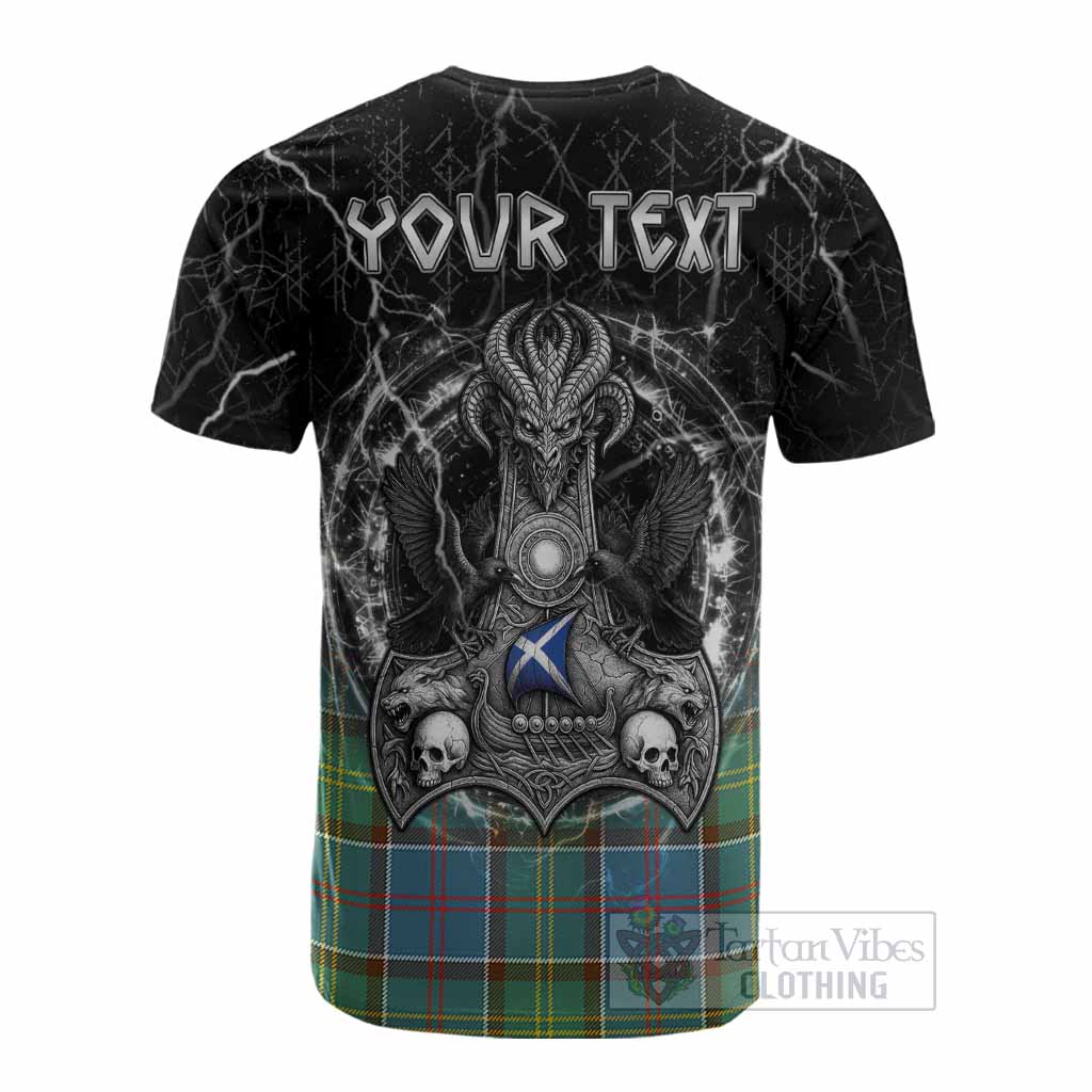 Colville Tartan Crest Cotton T-shirt Celtic Odin's Raven Legacy