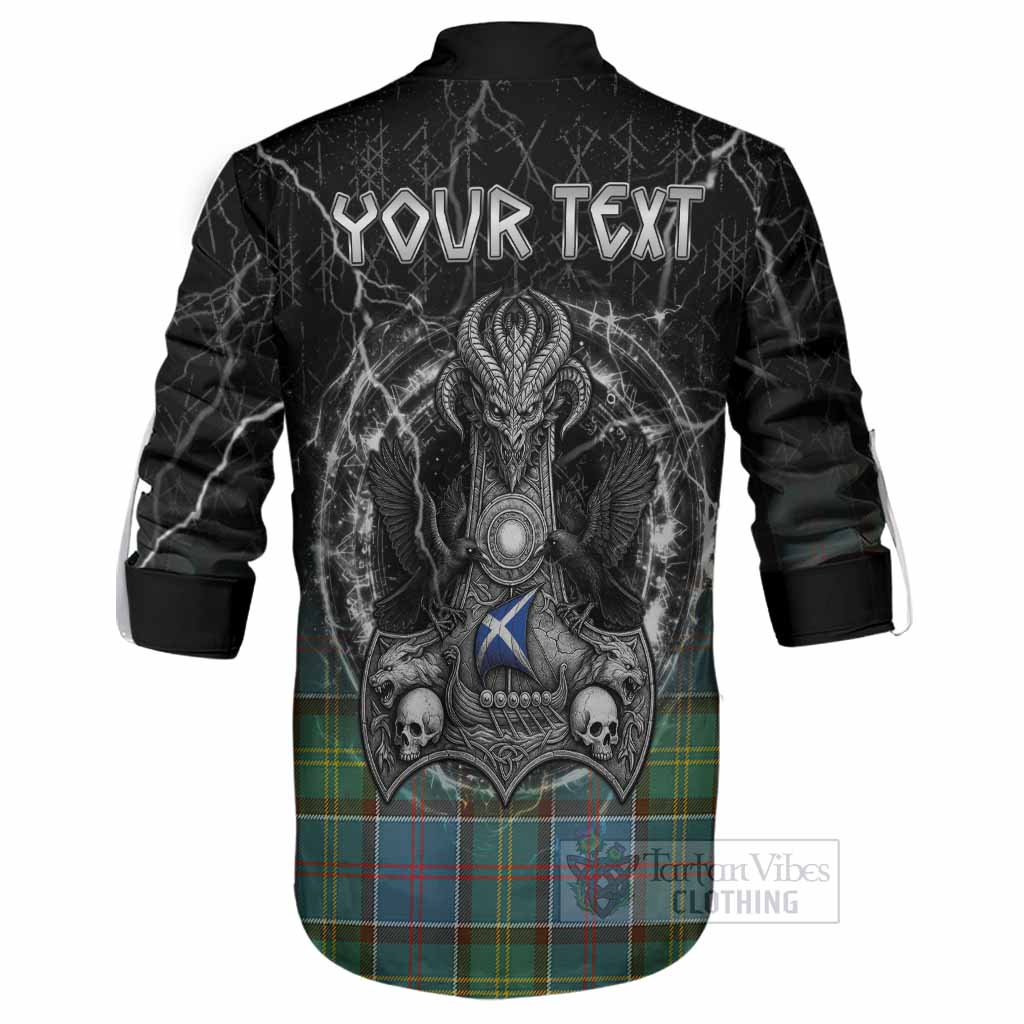 Colville Tartan Crest Ghillie Shirt Celtic Odin's Raven Legacy