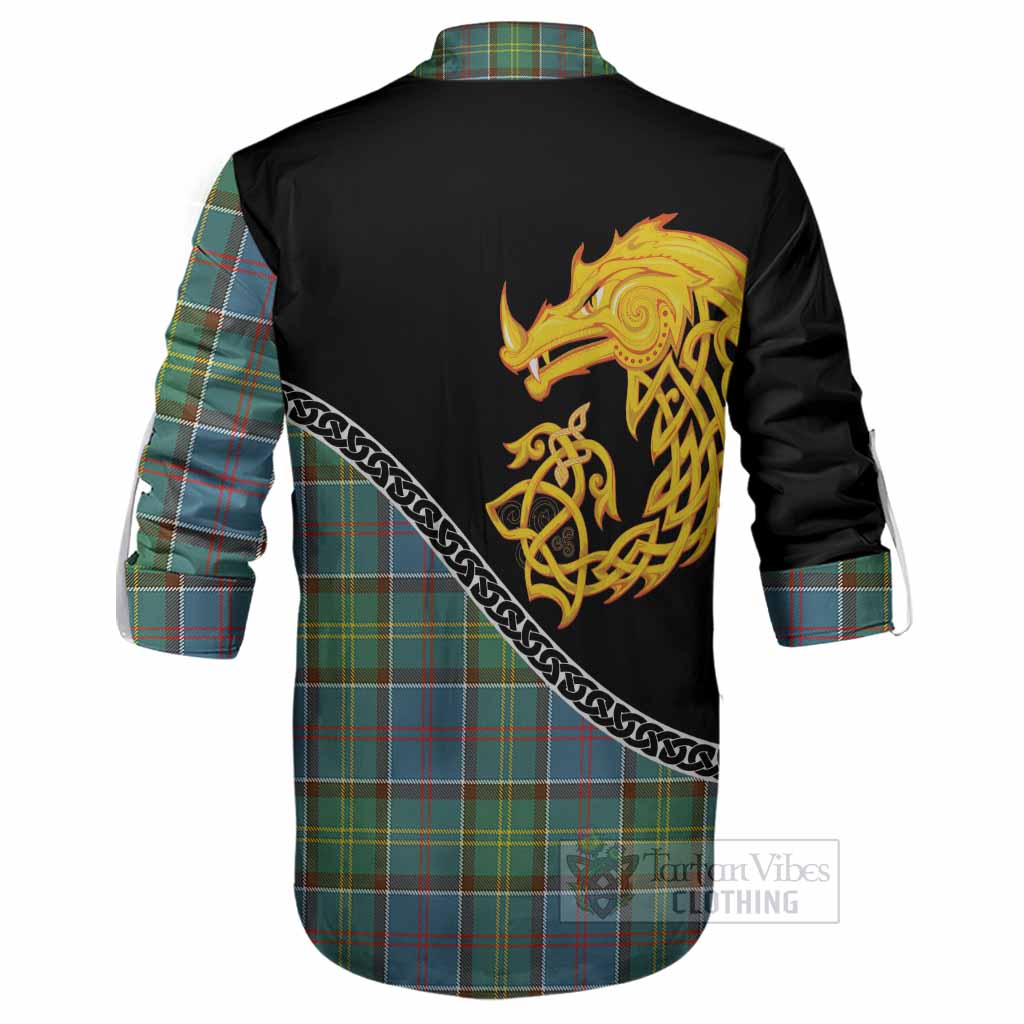Colville Tartan Crest Ghillie Shirt Legendary Dragon Knot Half Style