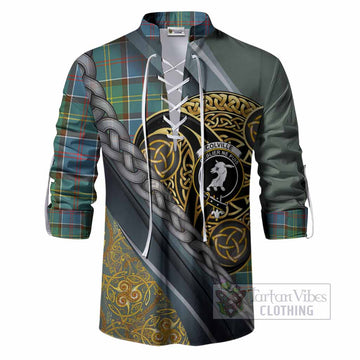 Colville Tartan Crest Ghillie Shirt Scottish Triskele Celtic