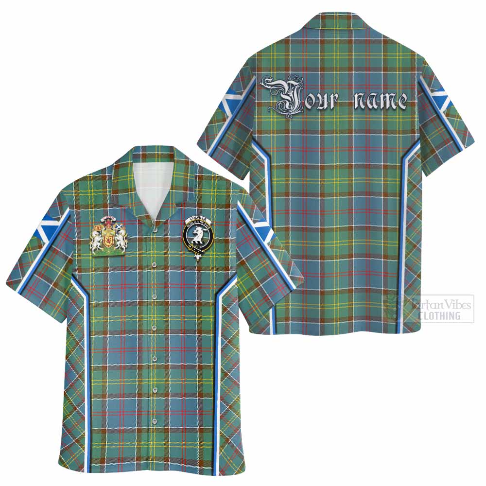 Colville Tartan Crest Hawaiian Shirt Scotland Coat of Arm Flag Style - Tartan Vibes Clothing