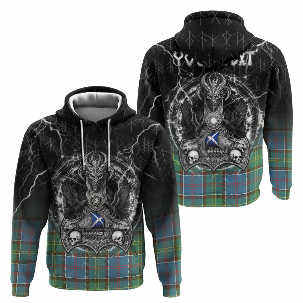 Colville Tartan Crest Hoodie Celtic Odin's Raven Legacy