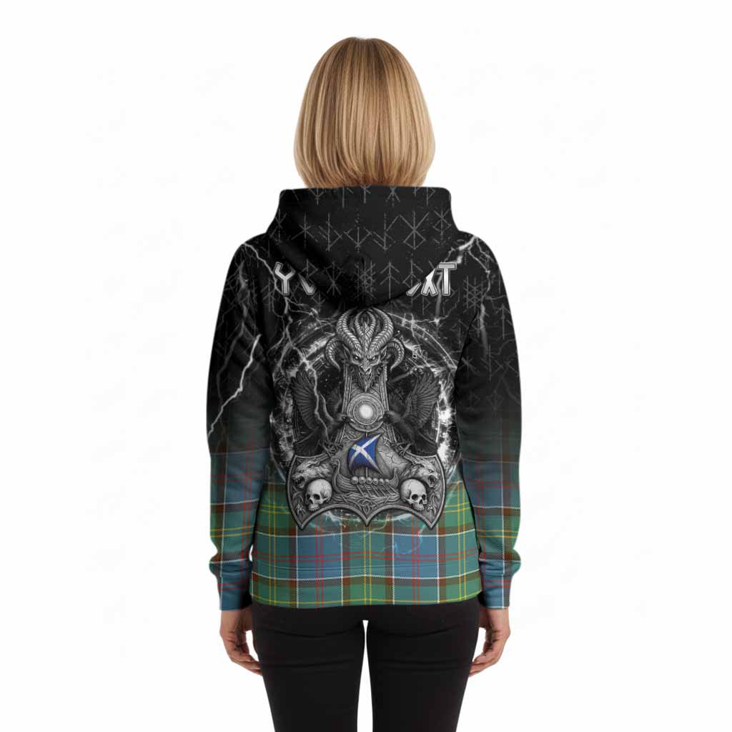 Colville Tartan Crest Hoodie Celtic Odin's Raven Legacy