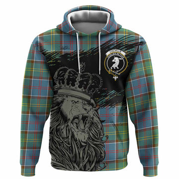 Colville Tartan Crest Hoodie Crowned Lion Heritage Style