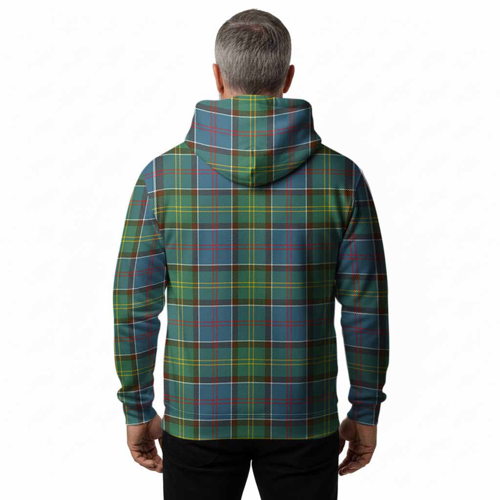 Colville Tartan Crest Hoodie Ferocious Lion Style