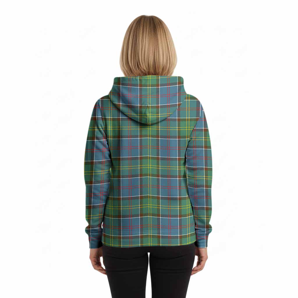 Colville Tartan Crest Hoodie Ferocious Lion Style