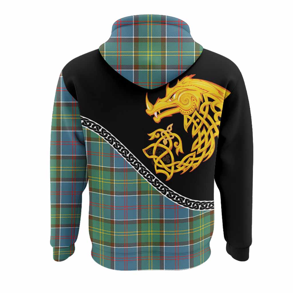 Colville Tartan Crest Hoodie Legendary Dragon Knot Half Style