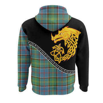Colville Tartan Crest Hoodie Legendary Dragon Knot Half Style