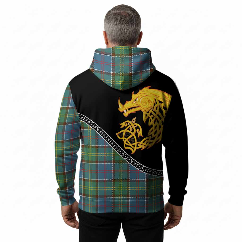 Colville Tartan Crest Hoodie Legendary Dragon Knot Half Style