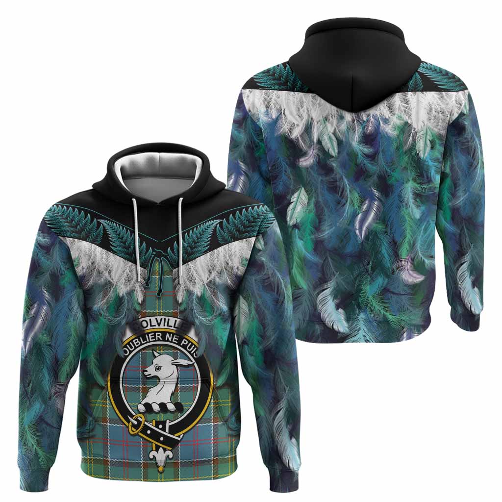 Colville Tartan Crest Hoodie New Zealand Maori Korowai Cloak