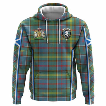 Colville Tartan Crest Hoodie Scotland Coat of Arm Flag Style - Tartan Vibes Clothing