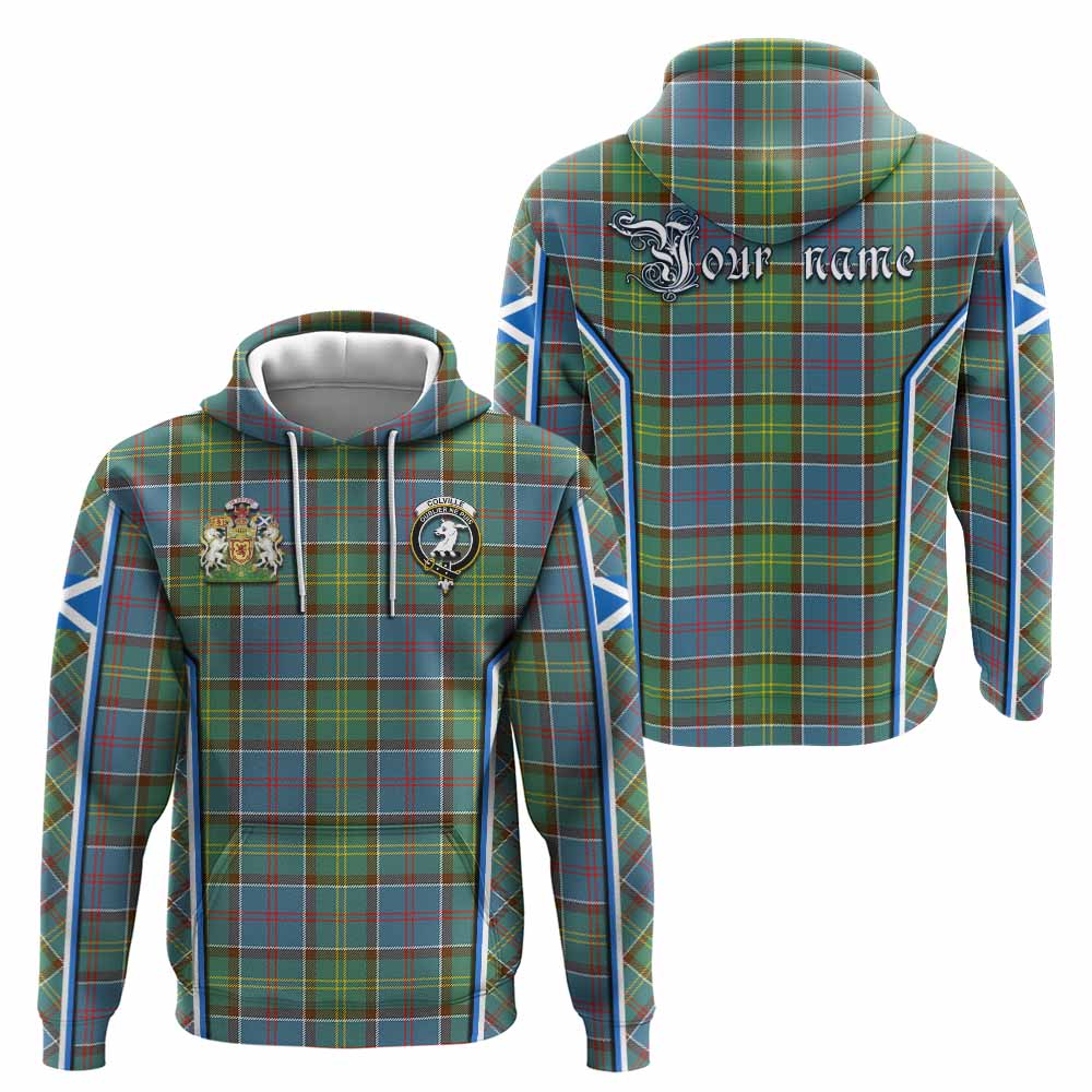 Colville Tartan Crest Hoodie Scotland Coat of Arm Flag Style - Tartan Vibes Clothing